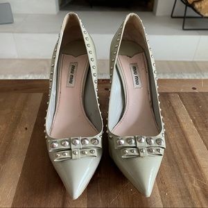 Miu Miu Studden Pump Gray